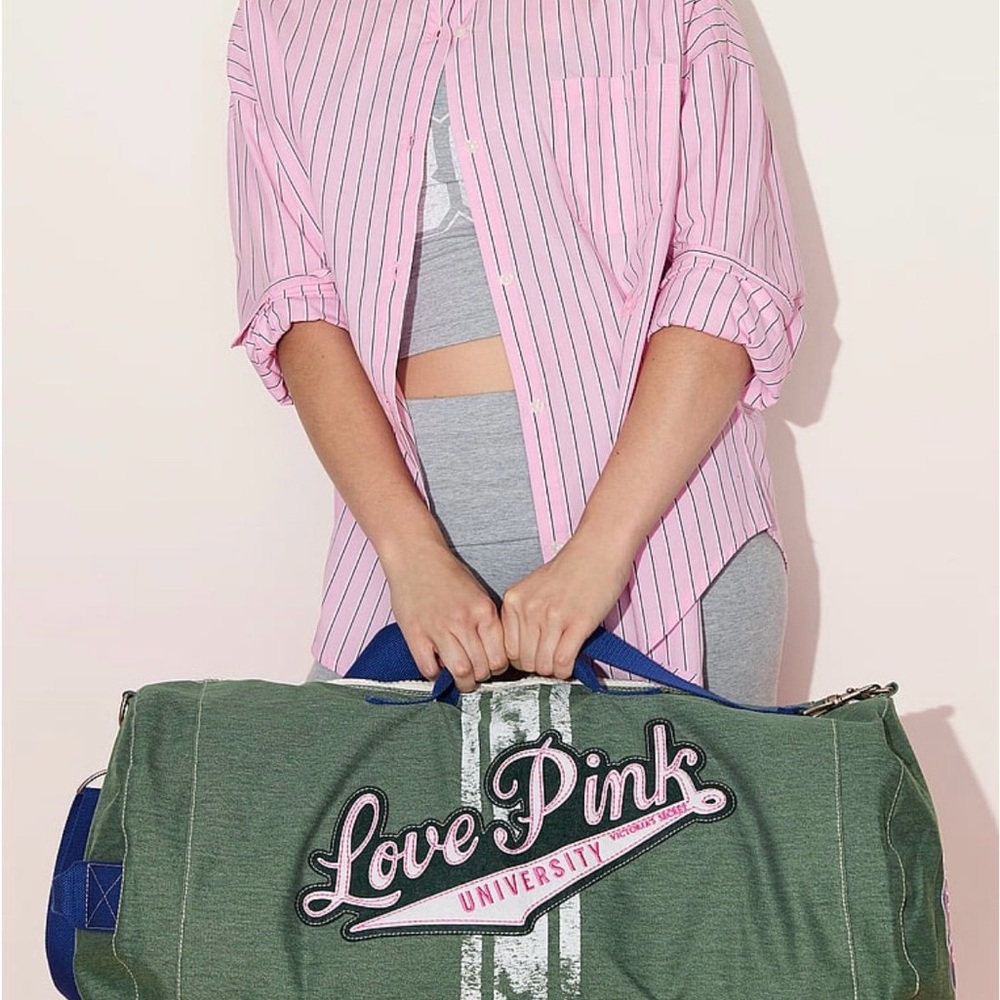 PINK Victoria's Secret Olive Green Travel Bag